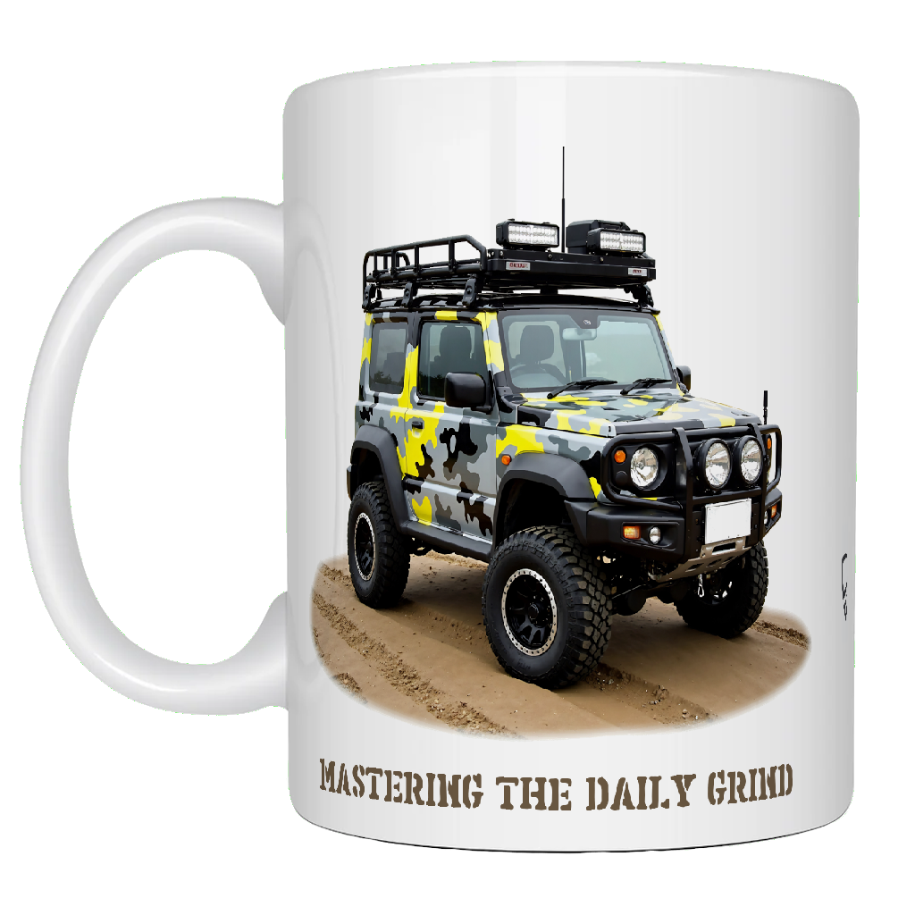 Offroad adventure, Custom Suzuki Jimny edition, coffee mug