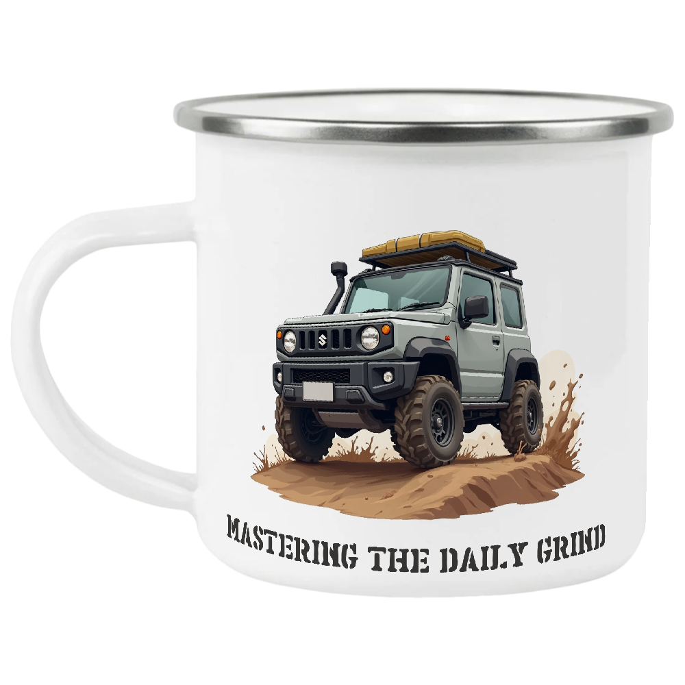 Offroad adventure, Grey Suzuki Jimny edition, coffee mug