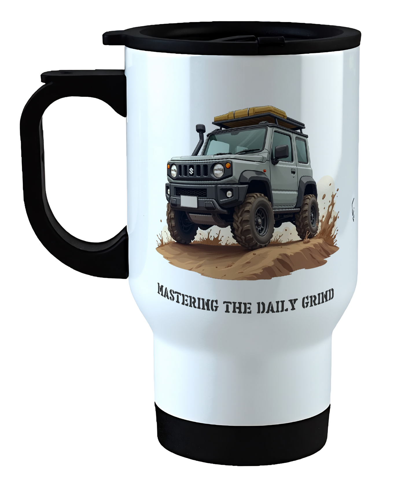 Offroad adventure, Grey Suzuki Jimny edition, coffee mug